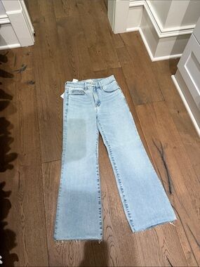Good American Light Blue High-Rise Wide Leg Jeans